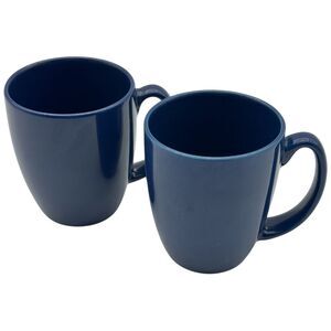 CORELLE STONEWARE Dark Blue Mugs Set‎ of 2